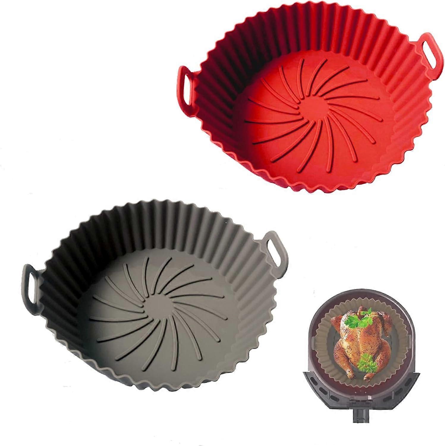 2pcs - baking tray - red - gray - large (200 * 160 * 70mm) OPP bag packaging