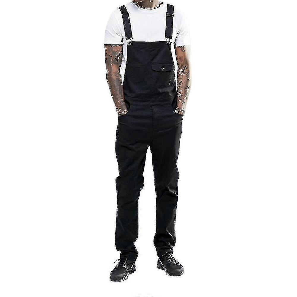 Erkekler Slim Fit Denim Tulum Önlük Romper Casual Tulumlar Dungarees