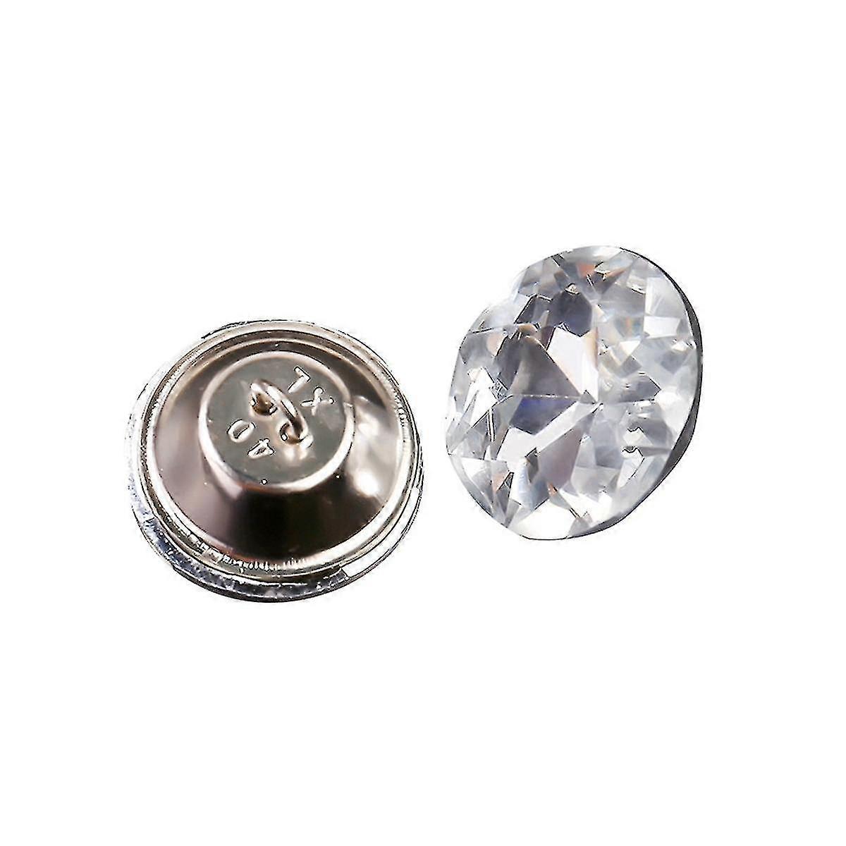 100pcs Crystal Upholstery Buttons 30 Mm Buttons Imitate Diamond Buttons With Metal Loop For Diy Sew