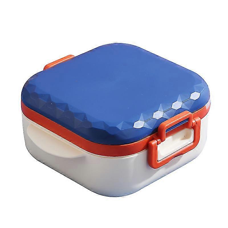 Compartmented Lunch Box Portable Microwaveable Student Lunch Box Work Lunch Box Bento Box Dark Blue