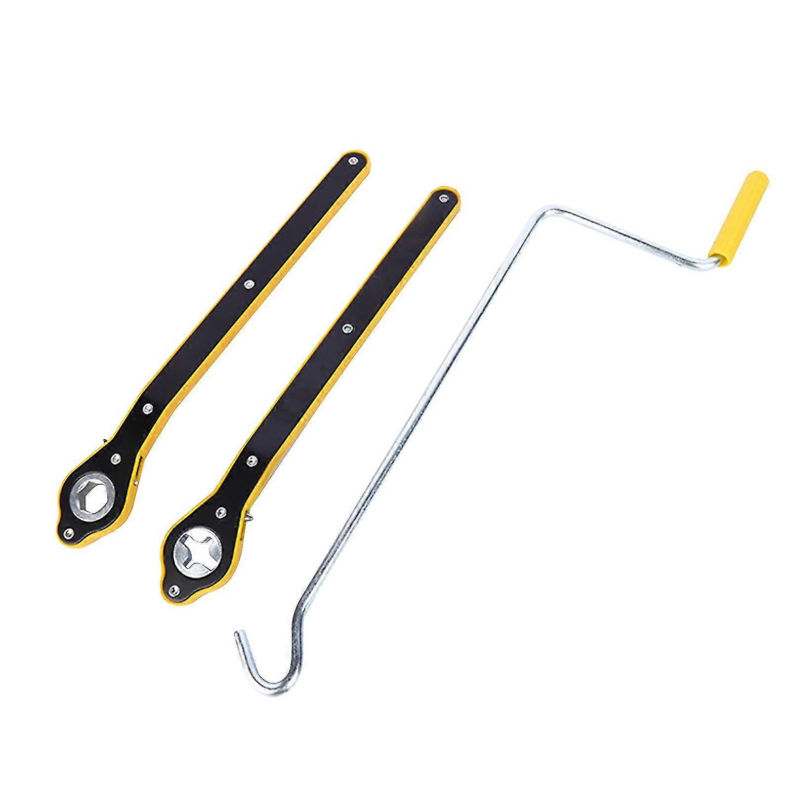 3pcs/set Lug Car Wrench Jack Ratchet Long Handle Motorcycle 360 Degree Swivel