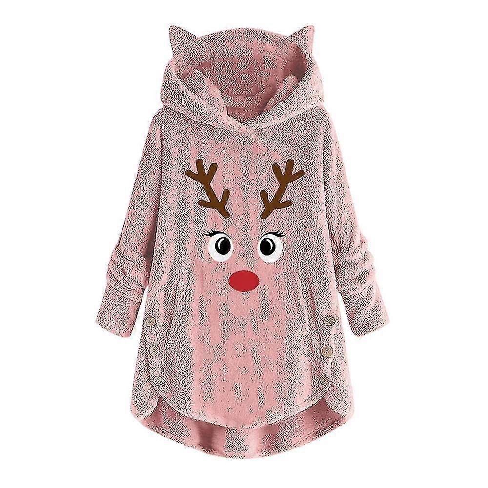 Frauen Weihnachten Pullover, Herbst Winter Bedruckte Katzenohren