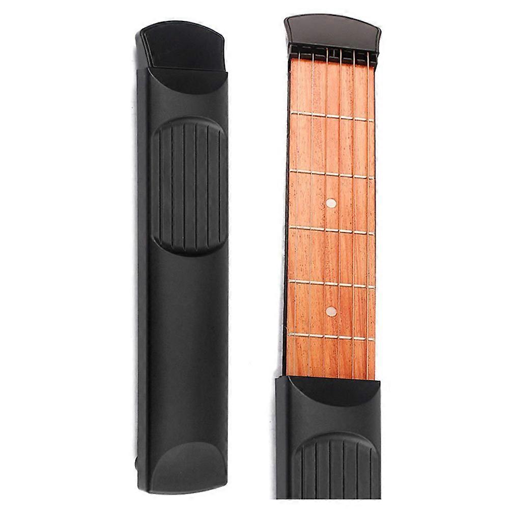 Portable Pocket Guitar 6 Fret Model Wooden Practice 6 Strings Guitar Trainer for Beginners