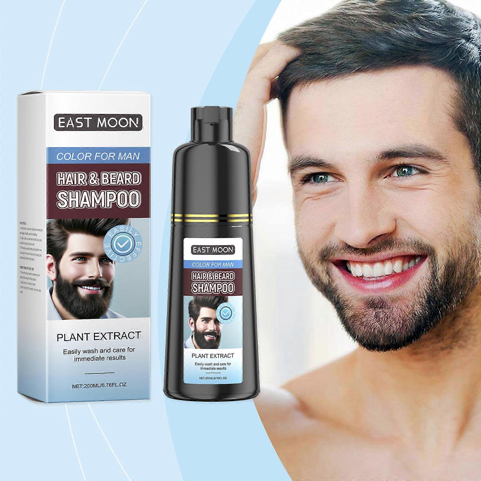 Beard Dye Shampoo for Men, Men Mustache & Beard Dye for Gray Hair Coverage, Beard Dye for Men Black in 5 Minutes, Easy Application