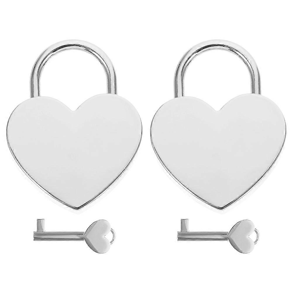 2 مجموعات أقفال الحب أقفال حقيبة أقفال القلب على شكل قفل أمتعة للديكور