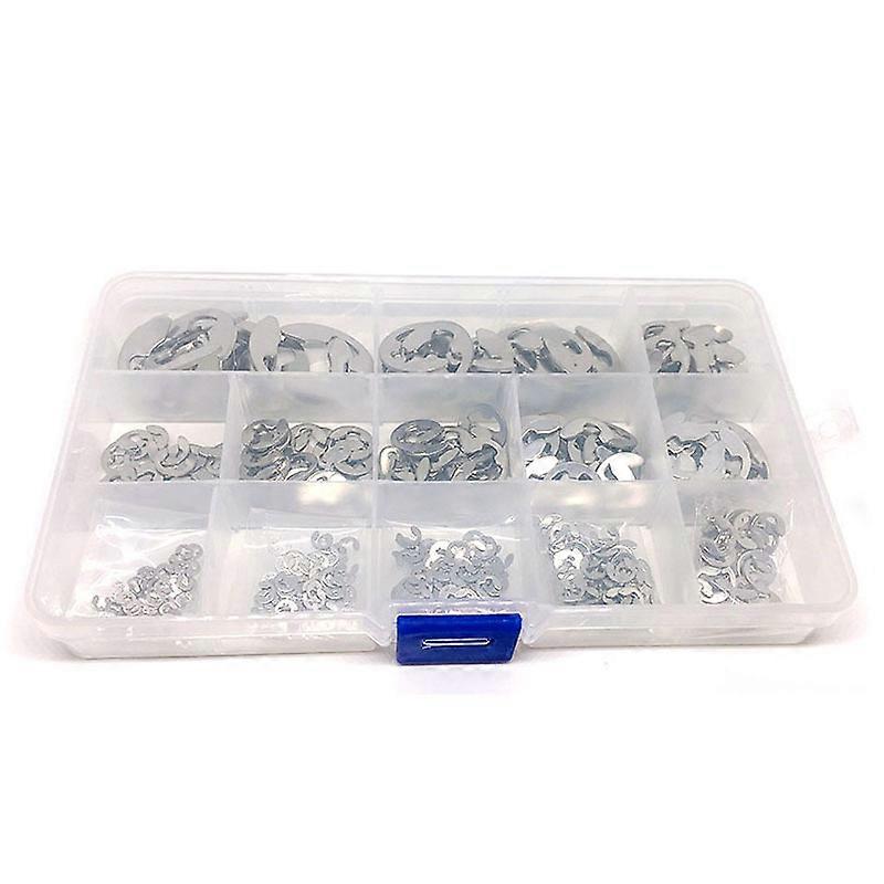 400 Pieces Retaining Ring External Snap Kit, Stainless Steel E-Clip Retaining Ring External Snap Kit