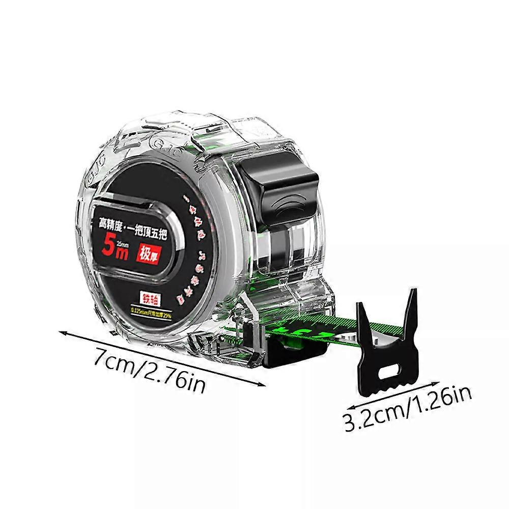 Luminous Self-Locking Double-Sided Tape Measure  5/7.5/10m, Fluorescent Coating, Durable ABS Shell