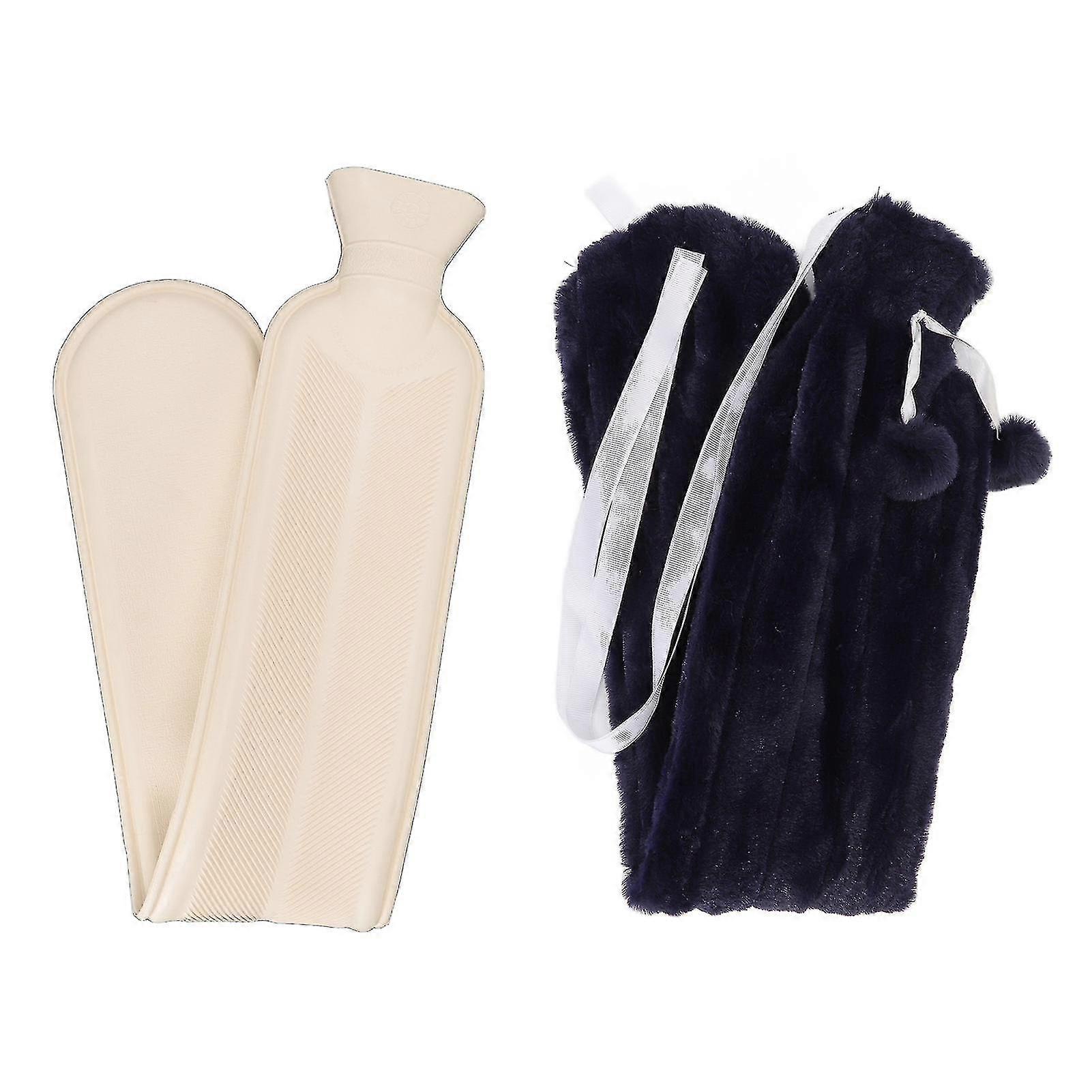 Strip Shaped Hot Water Bag - 2000ML, Neck Shoulder Warm, Winter, Soft Fluffy Cover