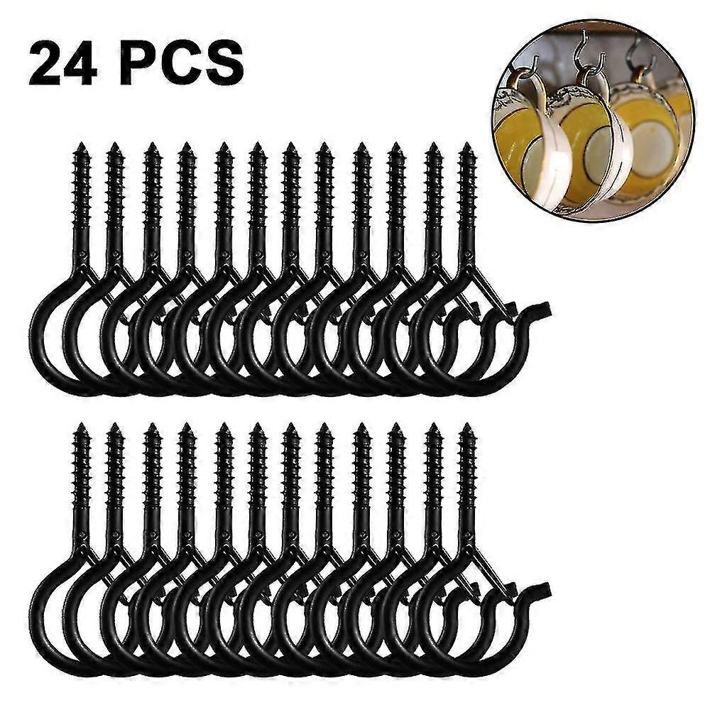 24 Pcs Screw In Hooks Outdoor String Lights Screw Hook Ceiling Hooks