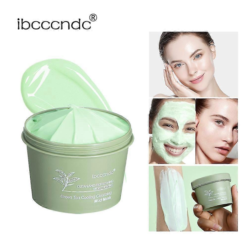 Ibbccndc New Green Tea Clay Mask Deep Cleansing Blackhead Shrinking Pores