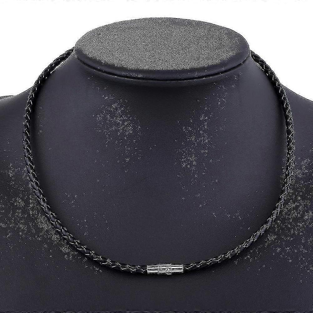 Collana da uomo in pelle girocollo intrecciata a catena in corda-YKY416