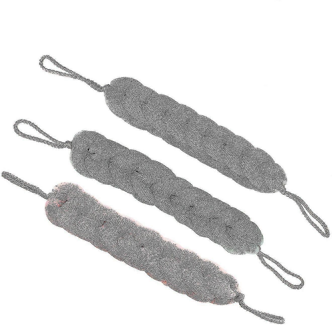 3 Pack Long Bath Loofahs Stretchable Braided Mesh Exfoliating Loofah Back Scrubb