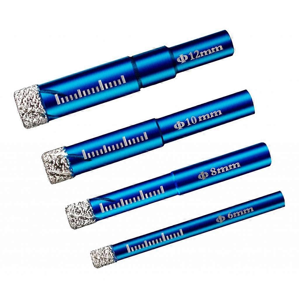 4pcs Diamond Drill Bit Set  Cutter for Glass Ceramic Marble Tile, 6/8/10/12mm