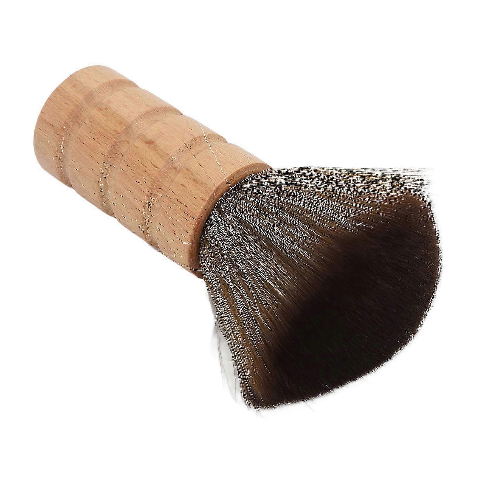 Neck Duster Brush with Wooden Handle for Hair Cleaning and Sweeping Face and Neck