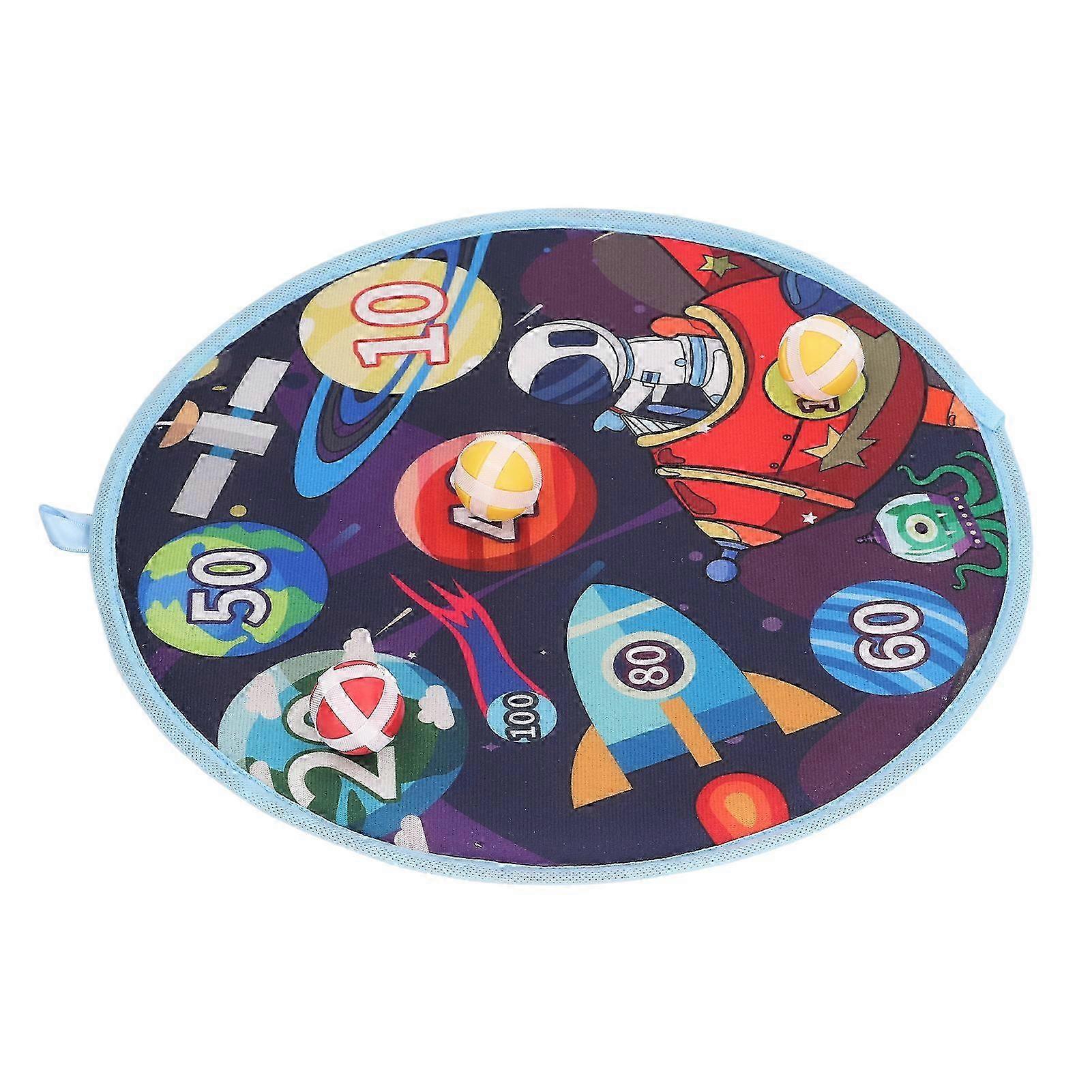 Kids Dart Board Game Set with 3 Soft Balls Educational Space Theme Large Toy