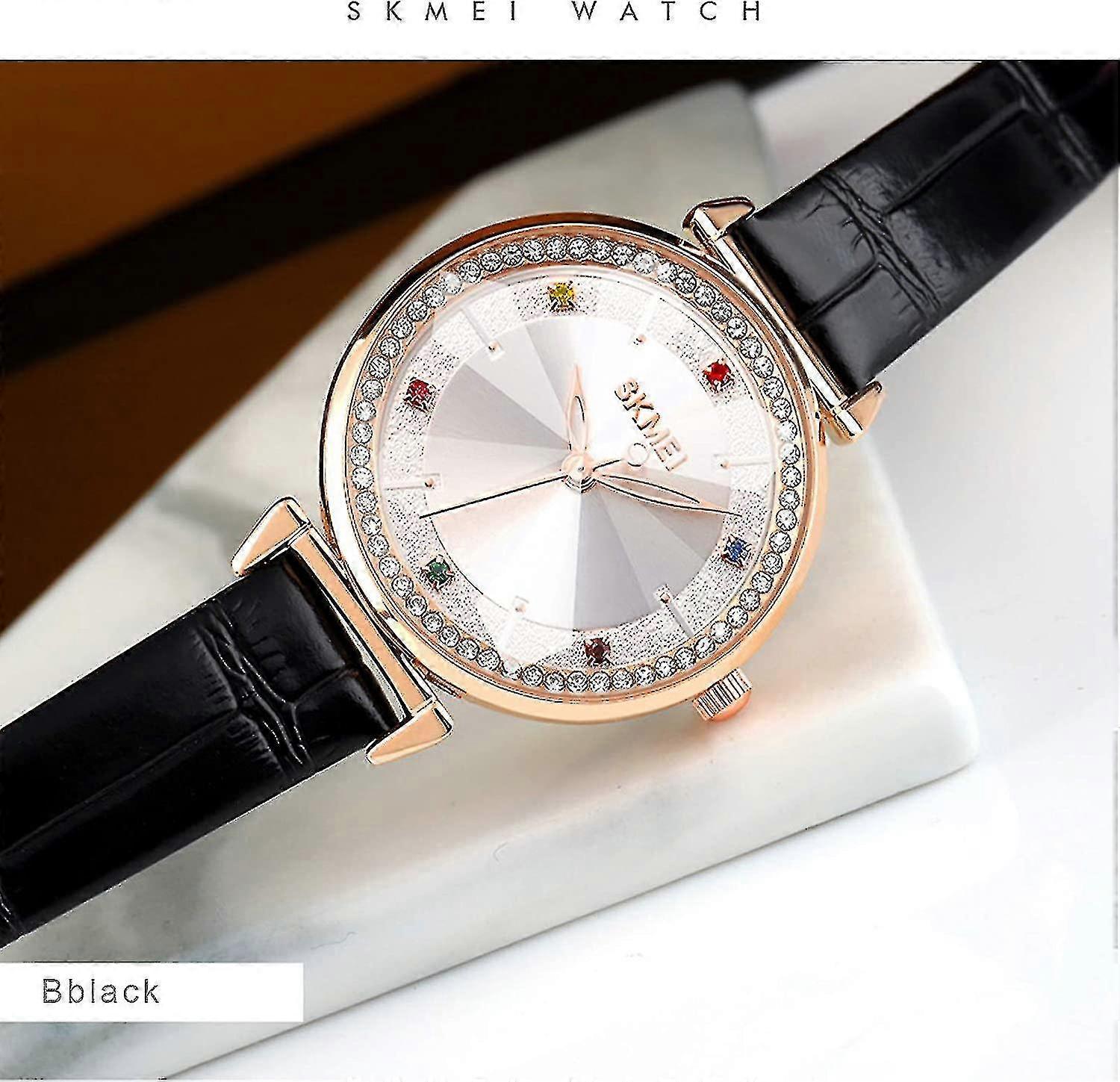 Kvinder Se Læder Elegant Analog Kvarts Vandtætte Armbåndsure Til Dame Piger