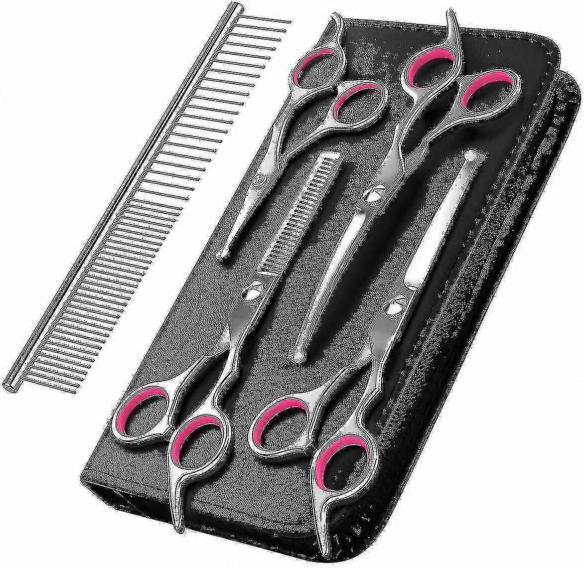 Dog Grooming Scissors Kit Professional Safety Thinning Shears Comb