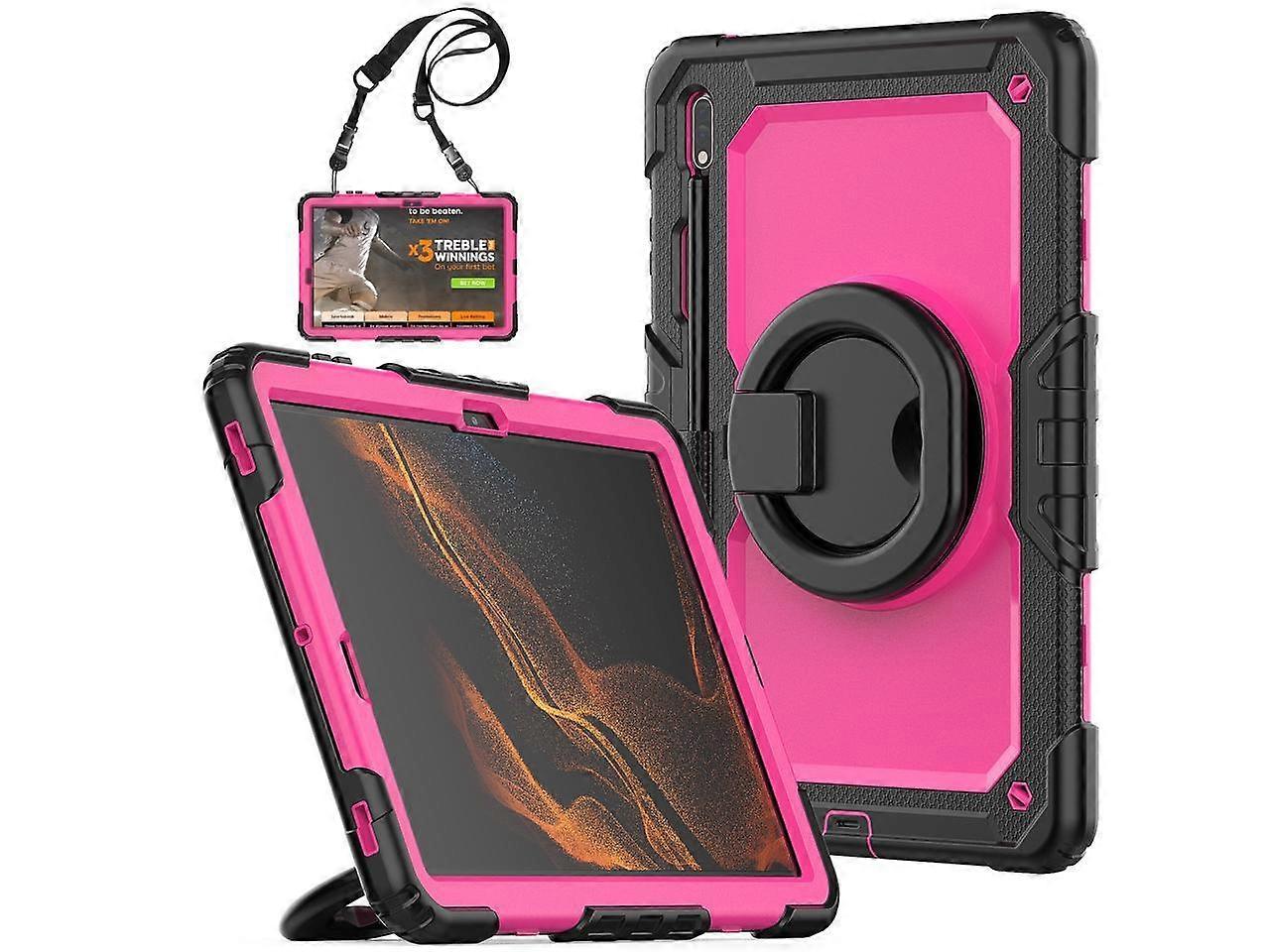 Samsung Galaxy Tab S8 Case 11 inch 2022 SM-X700 SM-X706 with Screen Protector / Rotatable Stand / Hand Strap / S-Pen Holder For Galaxy Tab S7 11 inch