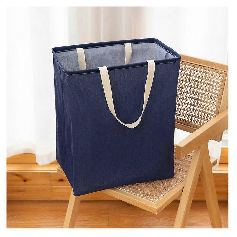 Basics Cube Tall Fabric Storage Basket, Navy