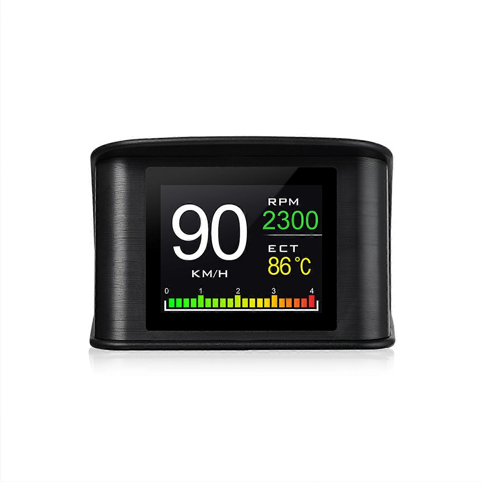 HUD Car OBD2 Head-up Water Temperature Low Voltage Alarm LCD Code Meter Display