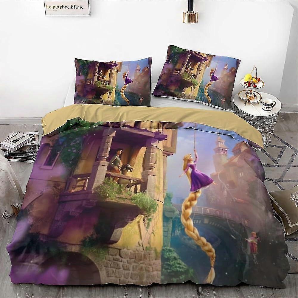 b2041 Lakan Anime Princess Collection Collection Täcke 3 delar sängkläder set 1 påslakan och 2 örngott lakan gb2041