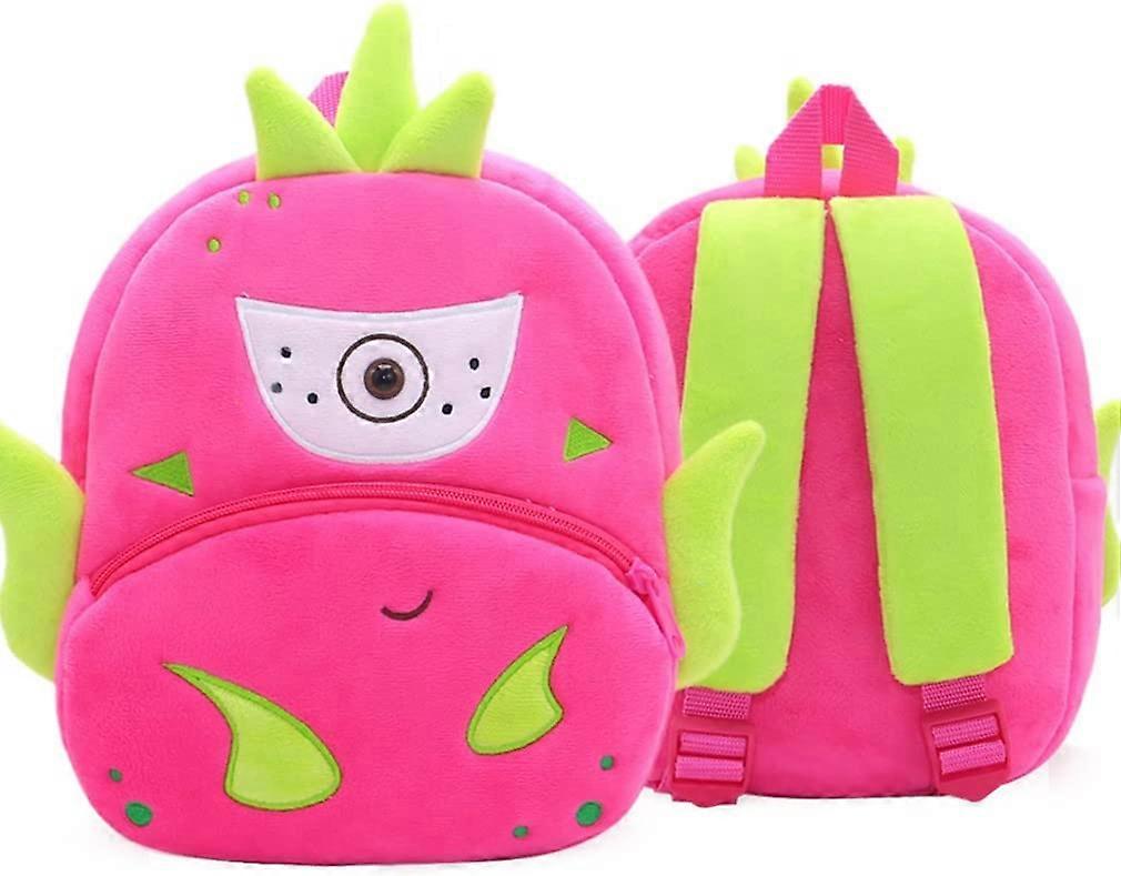 男の子と女の子のための幼児バックパック、かわいいソフトぬいぐるみ幼児バッグ動物漫画小さなミニバックパック子供のための小さな1-6歳(ピタヤ)