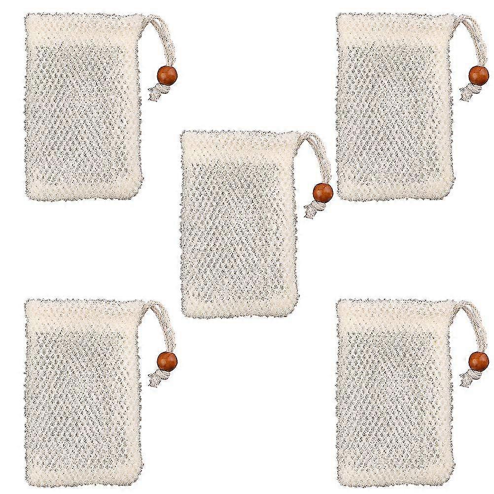 Exfoliating Mesh Soap Saver Pouch Bubble Foaming Net Soap Mesh Bags 5pps