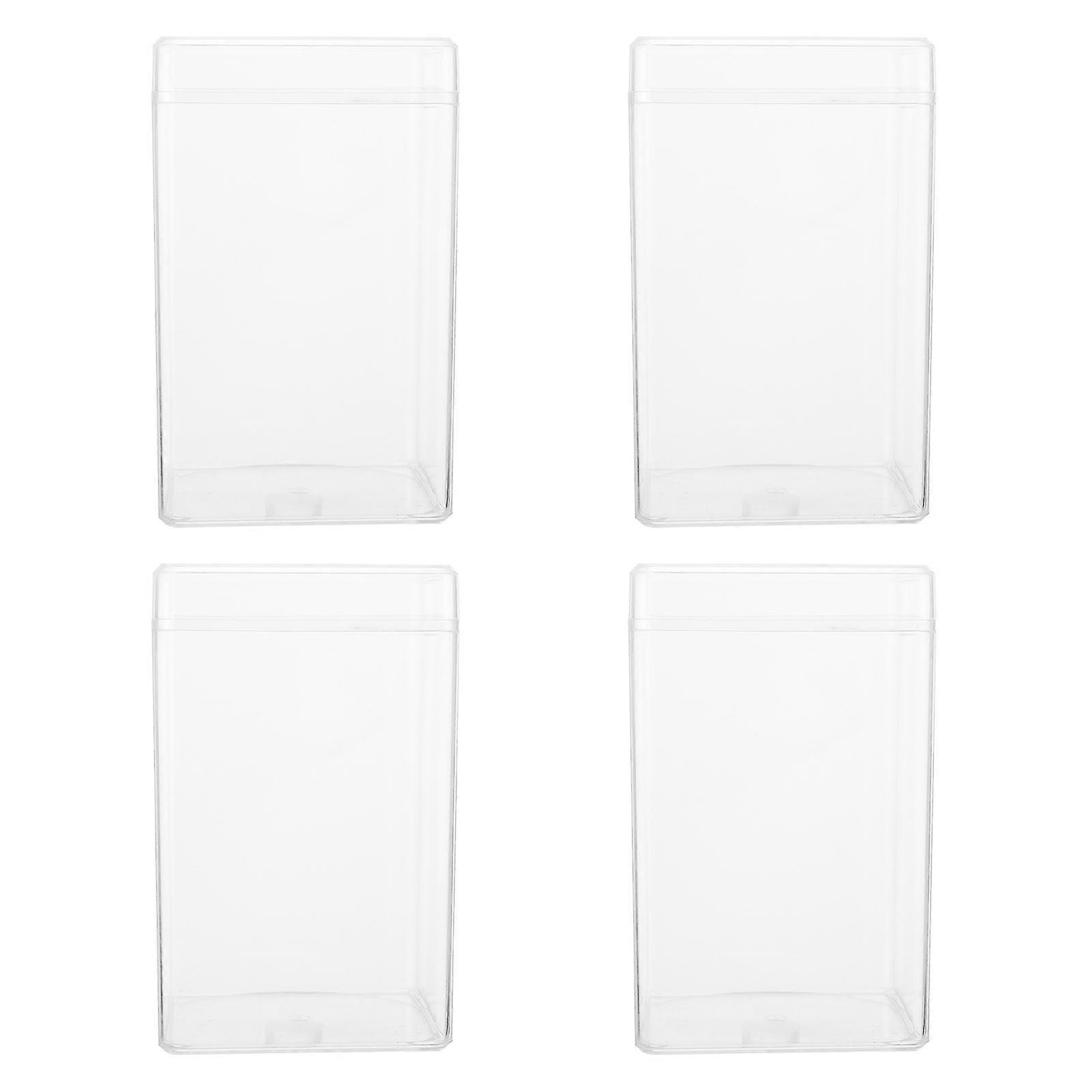 4 Pcs Plastic Storage Box Acrylic Display Case Clear Box Collectible Display Case Cube Display Box