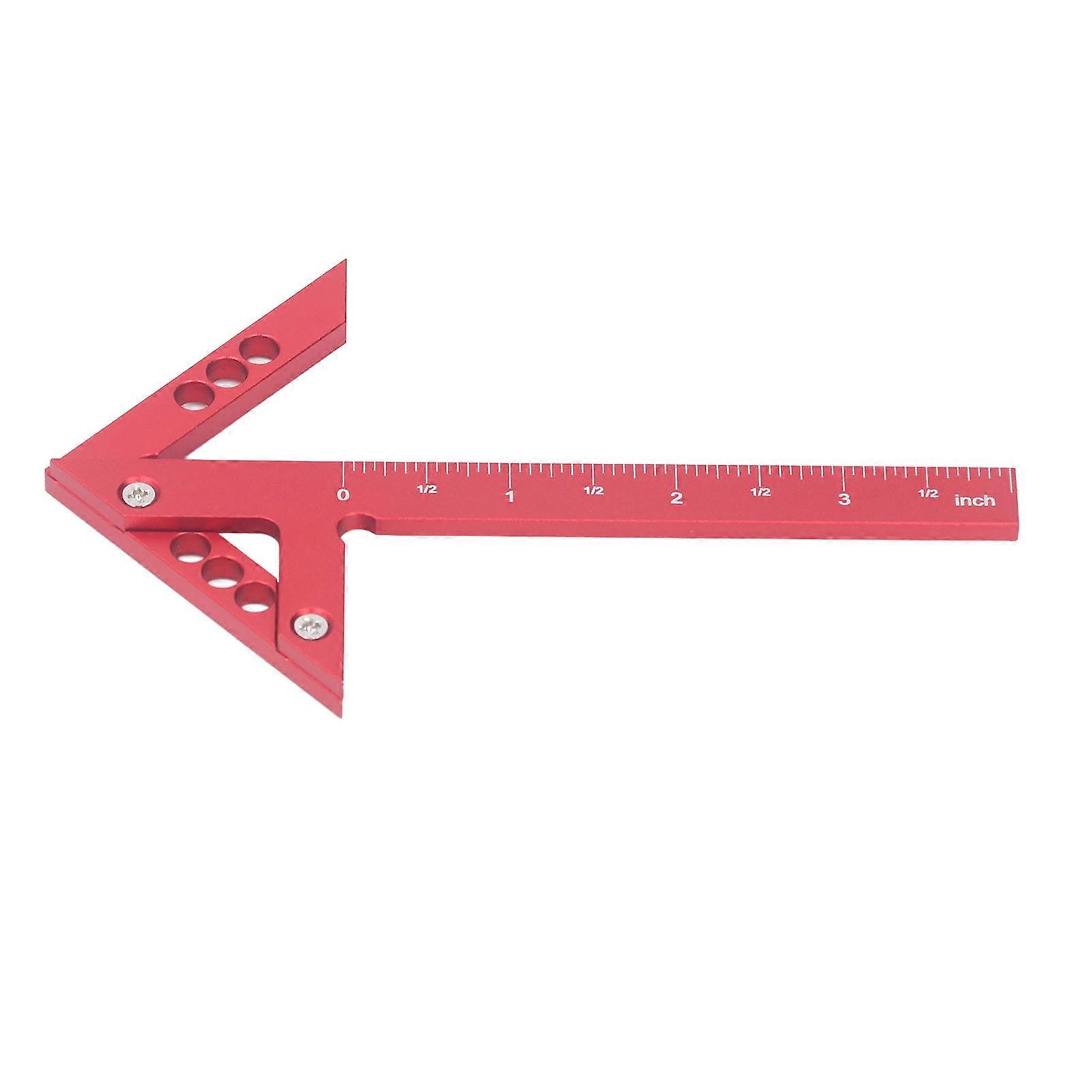 Center Gauge, 100 Mm 45° 90° Line Ruler Made Of Aluminum Alloy, Measuring and Scribing Tool, Center Gauge for Woodworking, Daily Transport