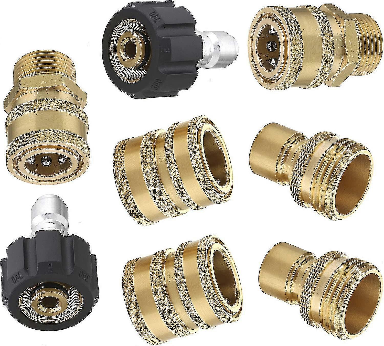 Pressure Washer Adapter Set, Quick Disconnect Kit, M22 Swivel Quick Connect 3/8", 3/4" Quick Release, 8 Pack