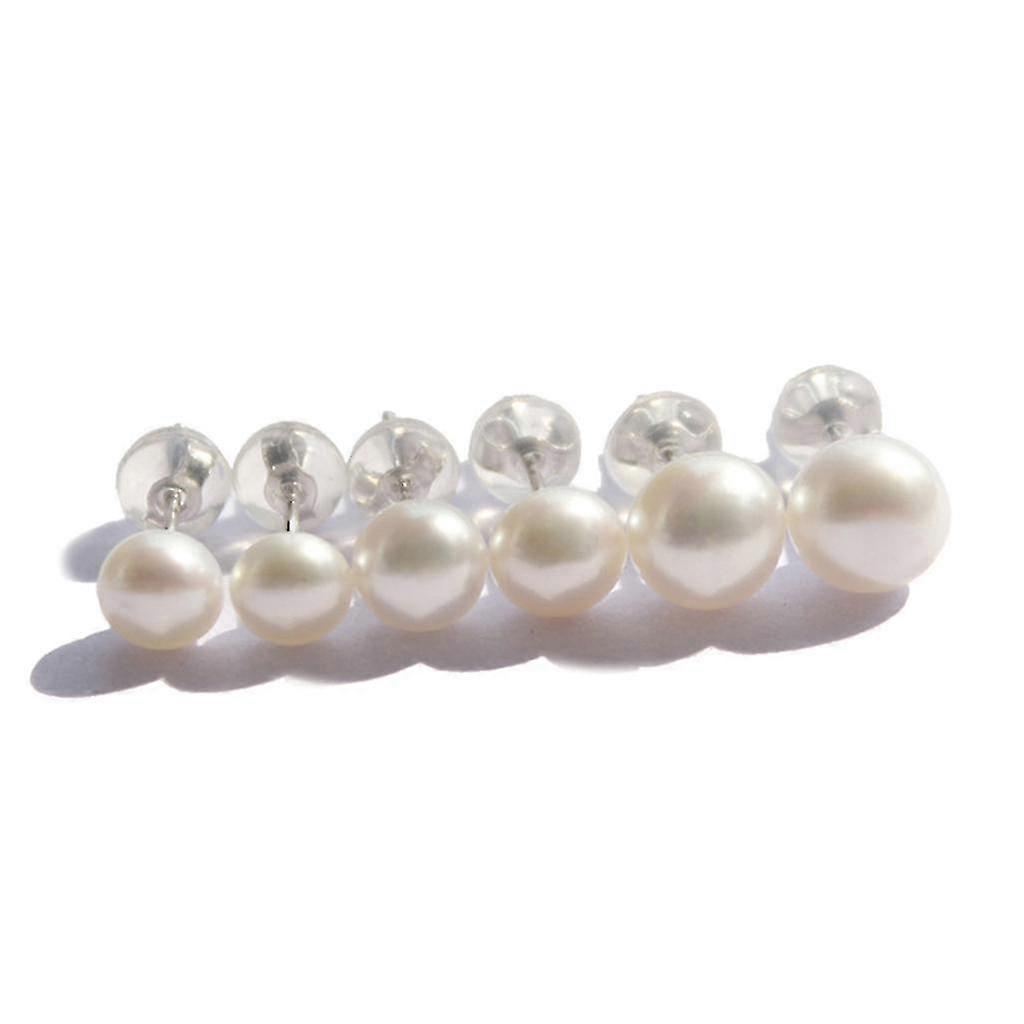 Cute Solid Color Simple Real Pearl Stud Earrings Delicate Shinning Jewelry