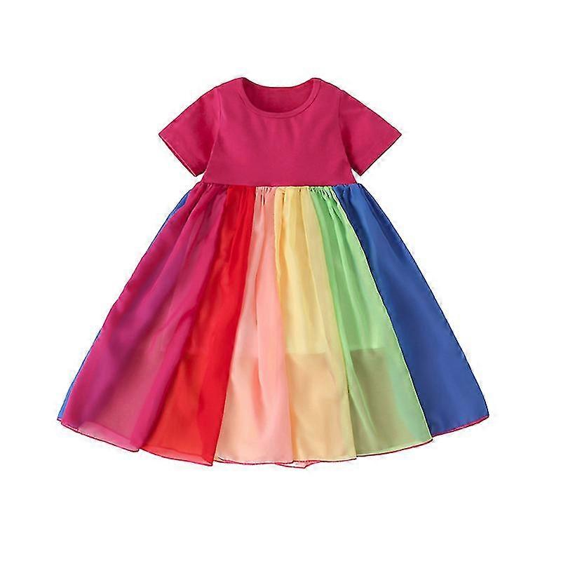 Kinder Regenbogen Mädchen Prinzessin Kleid Freizeitkleidung Kleider
