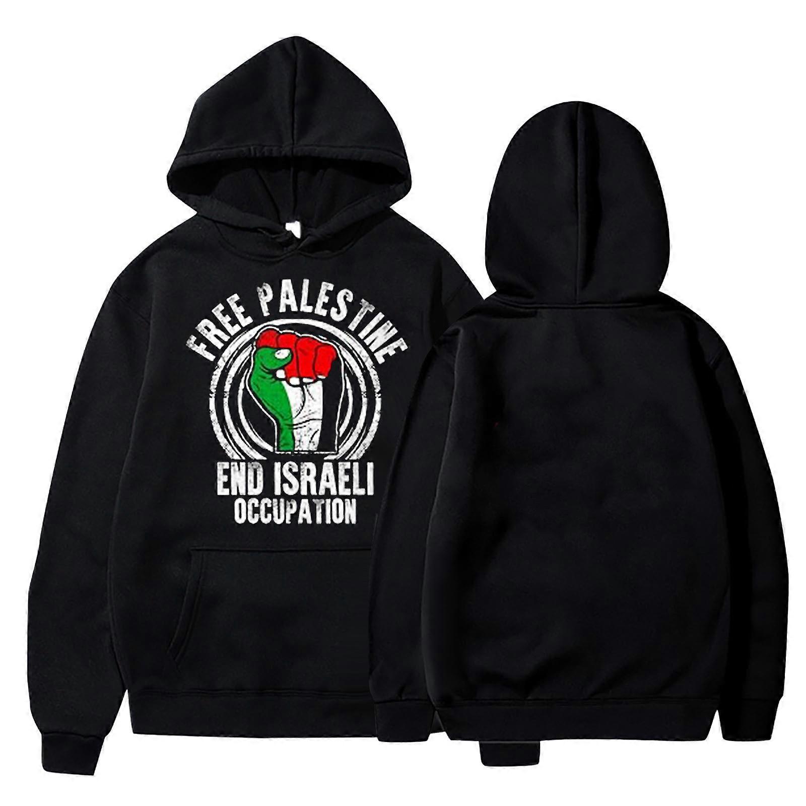 Gratuit Palestine Mode Impression Capuche Pull