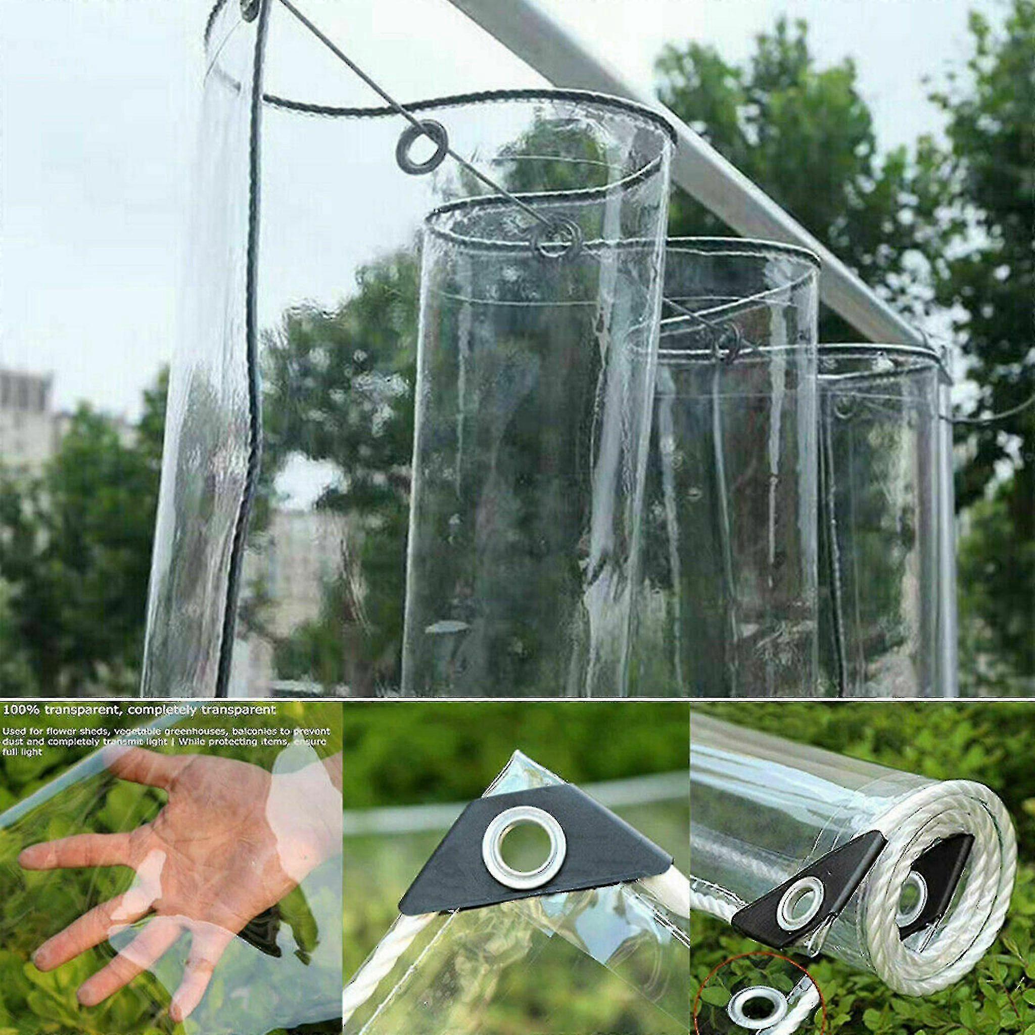 ماء شفاف PVC القماش المشمع حماية النبات ستارة المطر المغطاة قماش القنب ، 2 م × 3 م