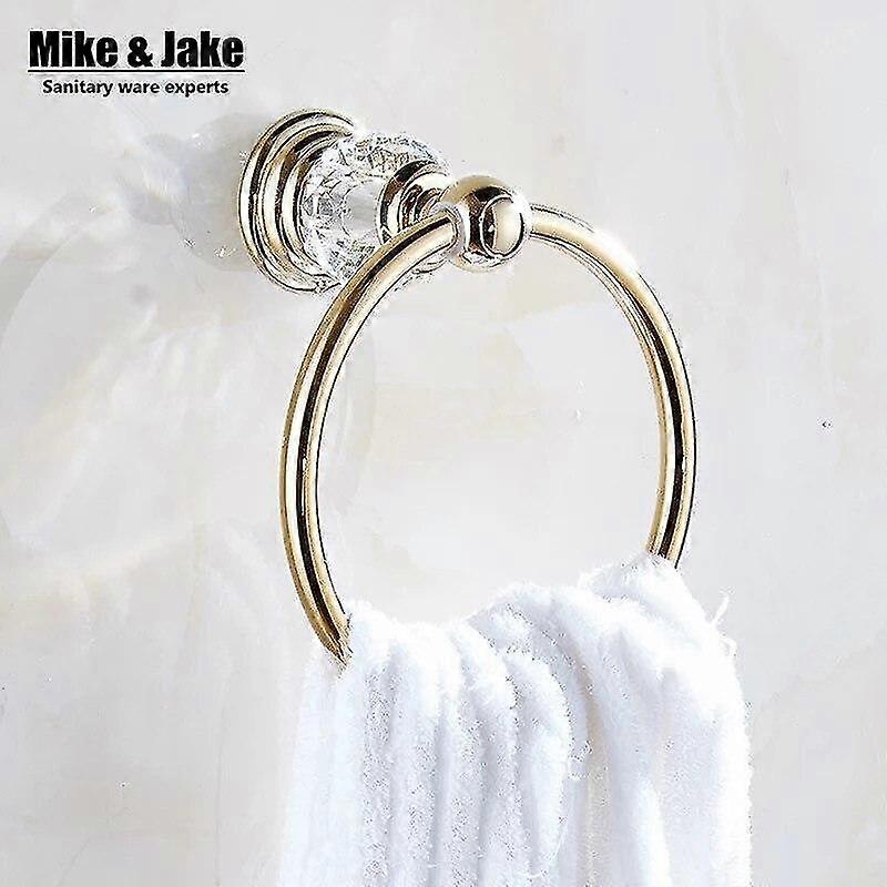 towel holder bathroom ring crystal golden ring,towel