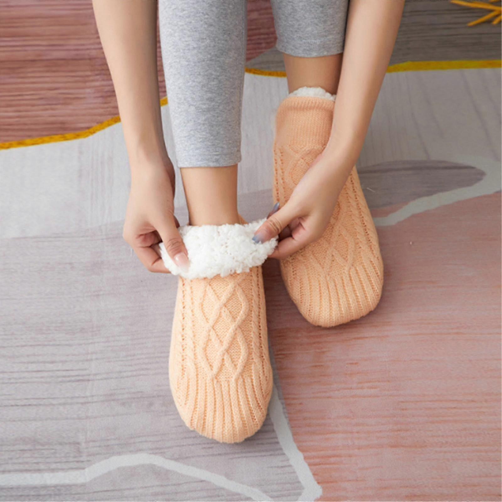 Home Floor Socks Winter Padded And Thickened Warm Slipper Socks Feet Bottom Glue Non-Slip Sleep Socks