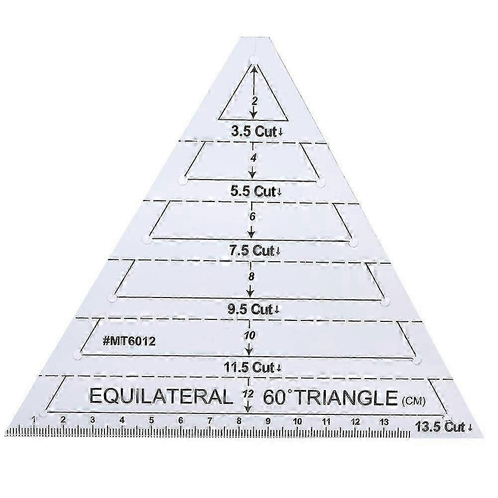 60 Degree Equilateral Triangle Quilting Ruler, Transparency Original Sewing Patchwork Ruler