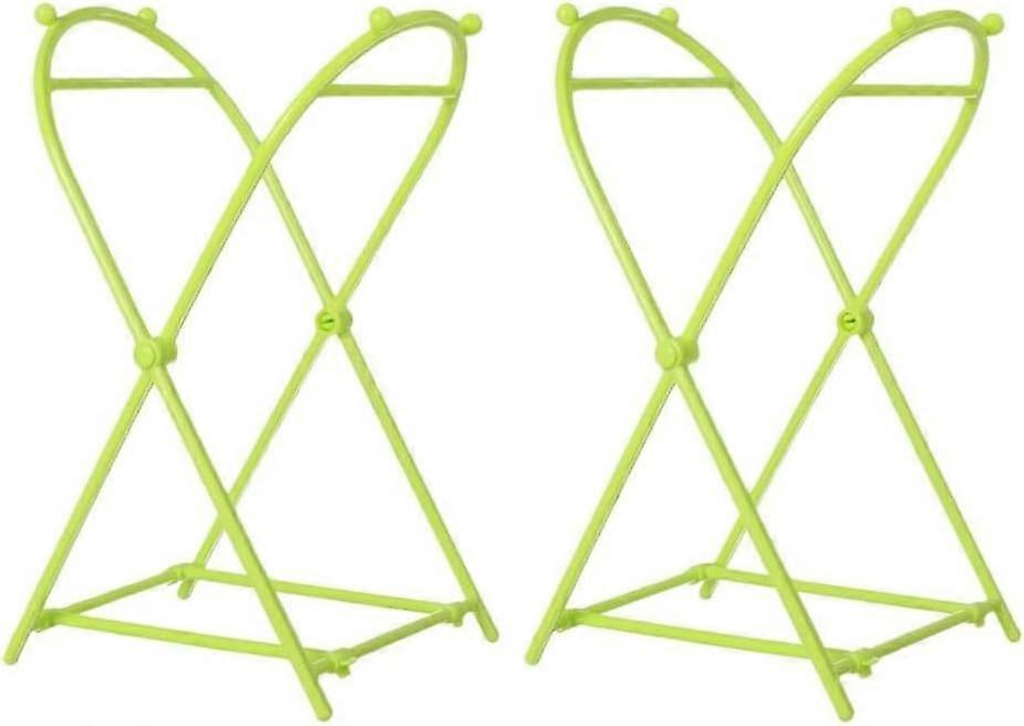 Collapsible Bin Frame Holder, 2pcs - Foldable Garbage Bag Rack, Space Saving, Convenient, Plastic Material, Green Color