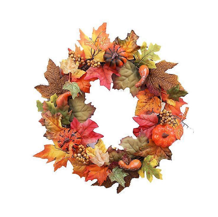 Artificial Fall Wreath with Pumpkins and Berries Front Door Wreath