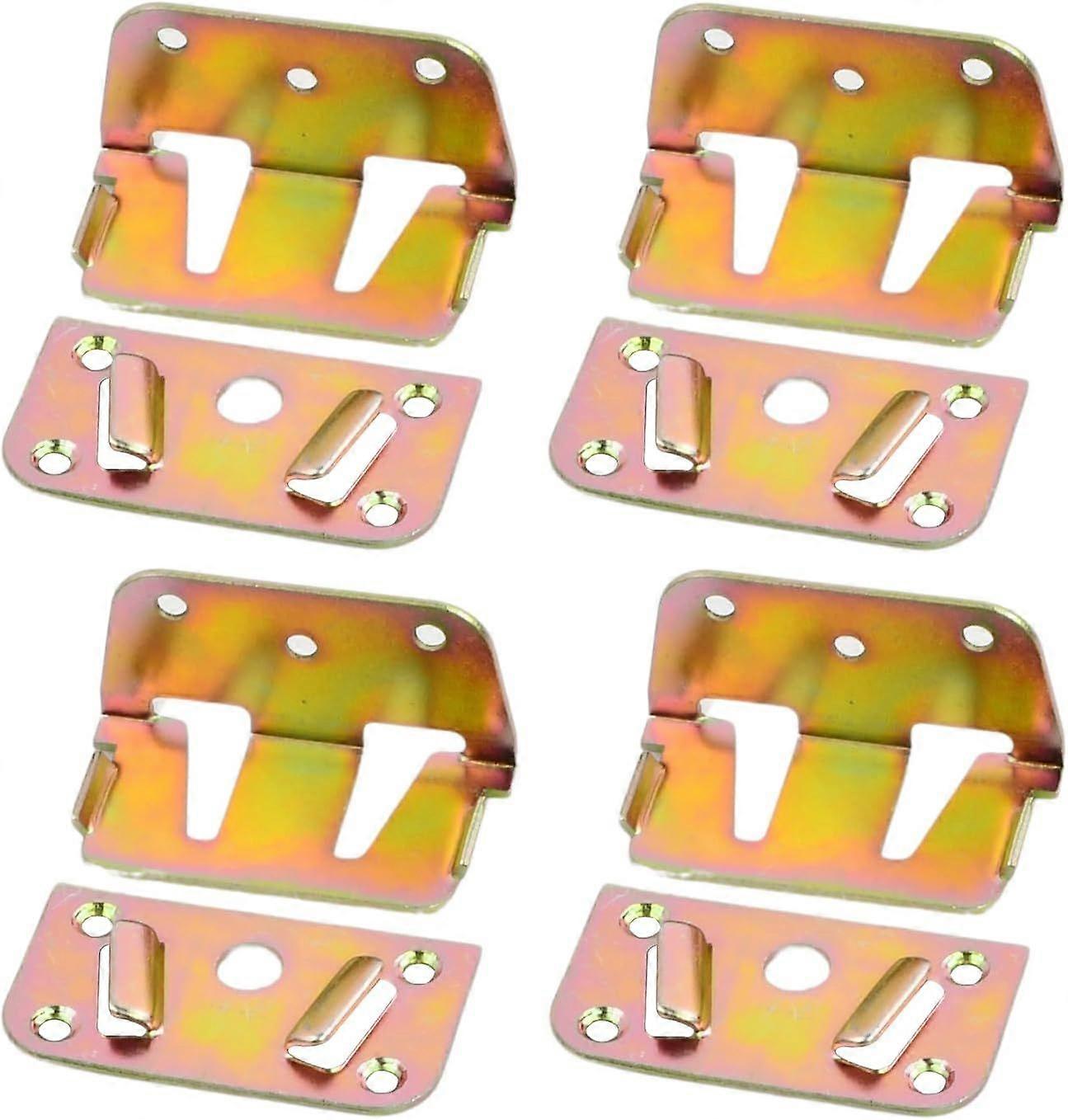 Set Metal Bed Angle Brackets, Fixing Brackets, Support Assembly, Center Crossbar Connector, Bed Fittings for Center Beams for Wooden or Metal Beds