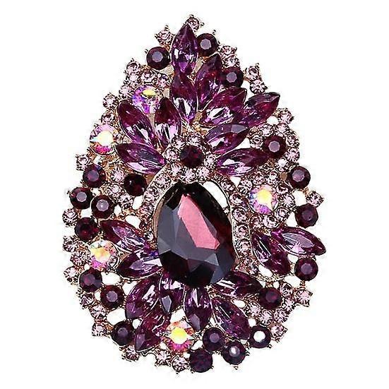 Vivid Appearance Exquisite Brooch Pin Decorative Polishing Faux Crystal Waterdrop Shape
