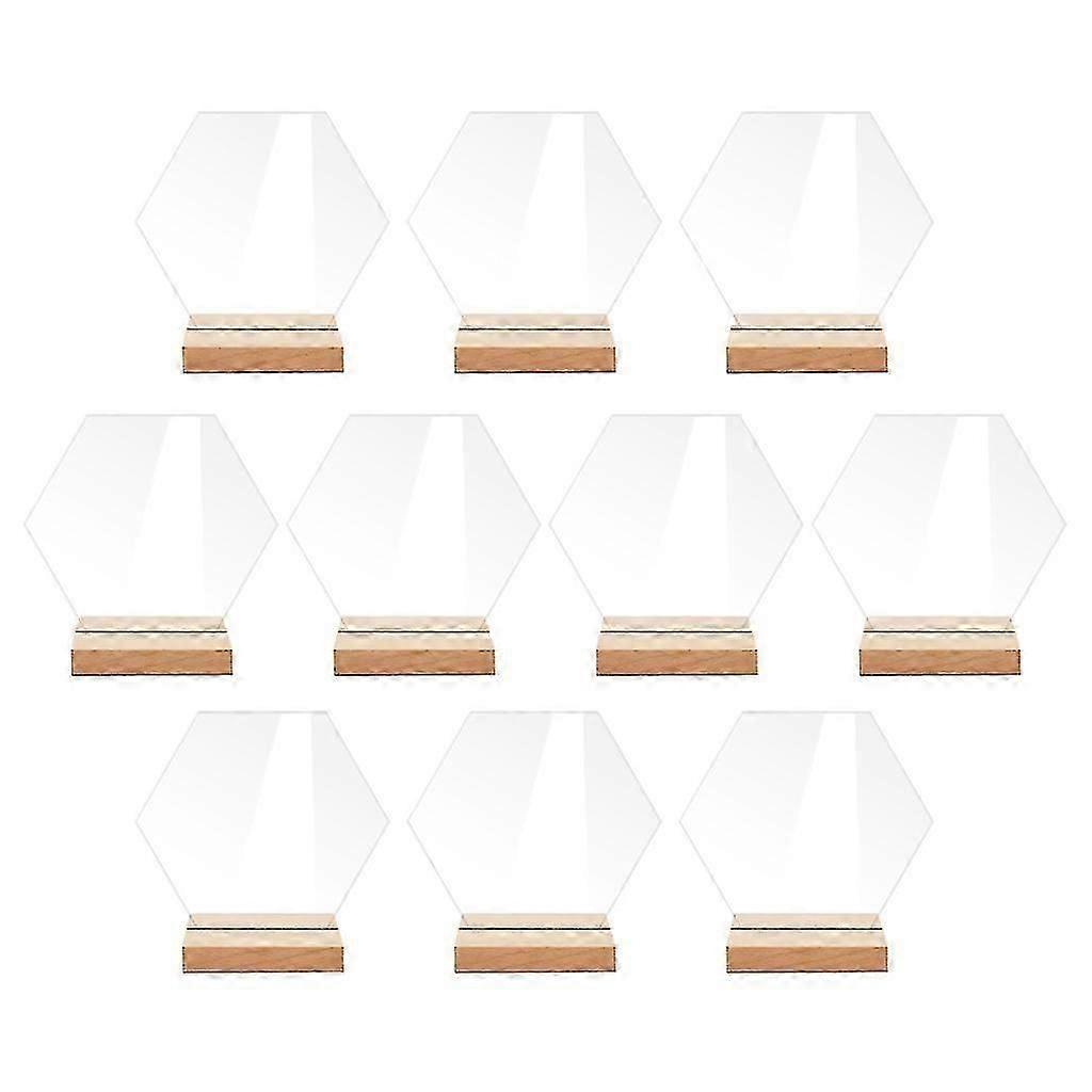 10pcs Table Sign Holder With Wooden Base Table Display Stand Signs For Party