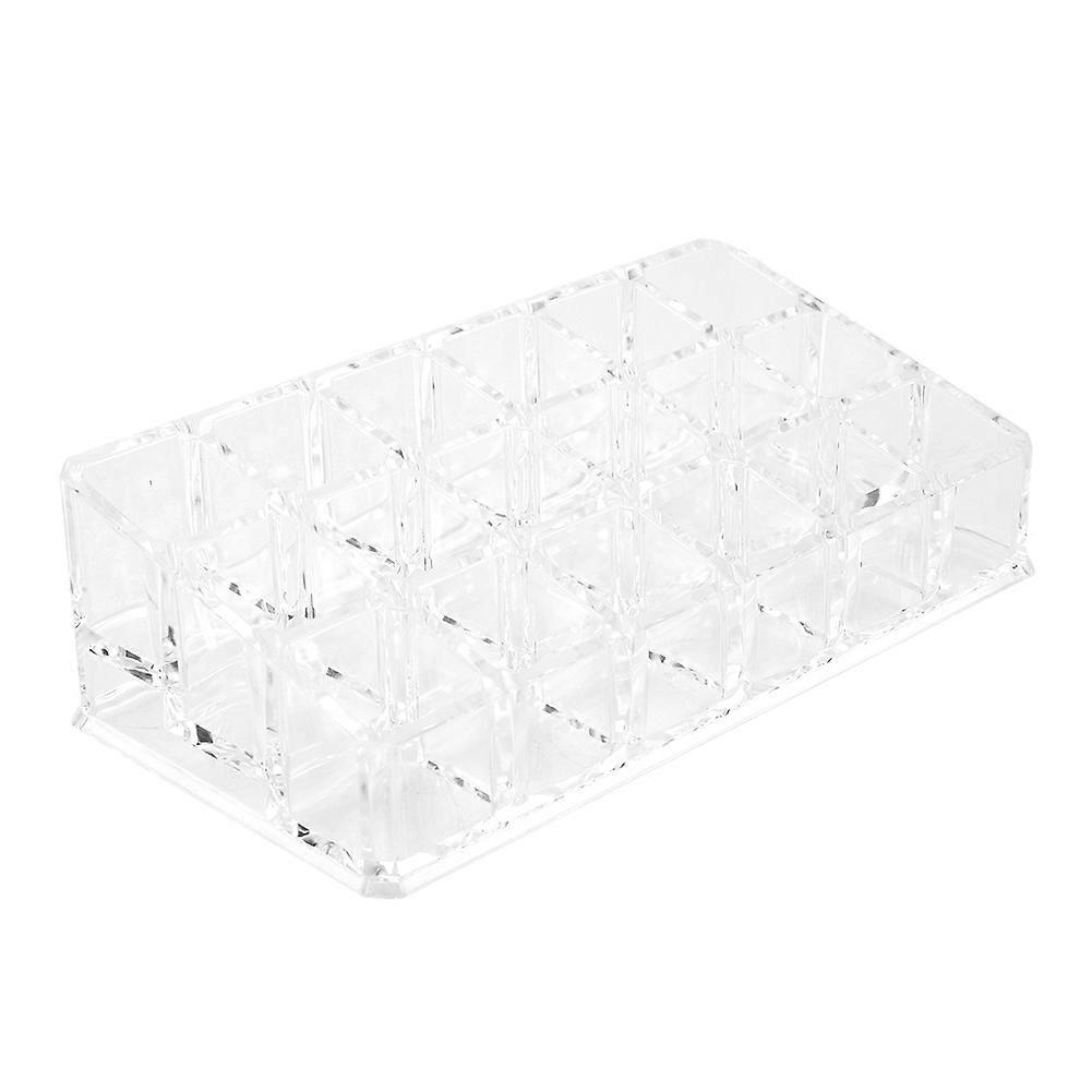 Portable Transparent Mini Storage Box with 18 Compartments for Cosmetics