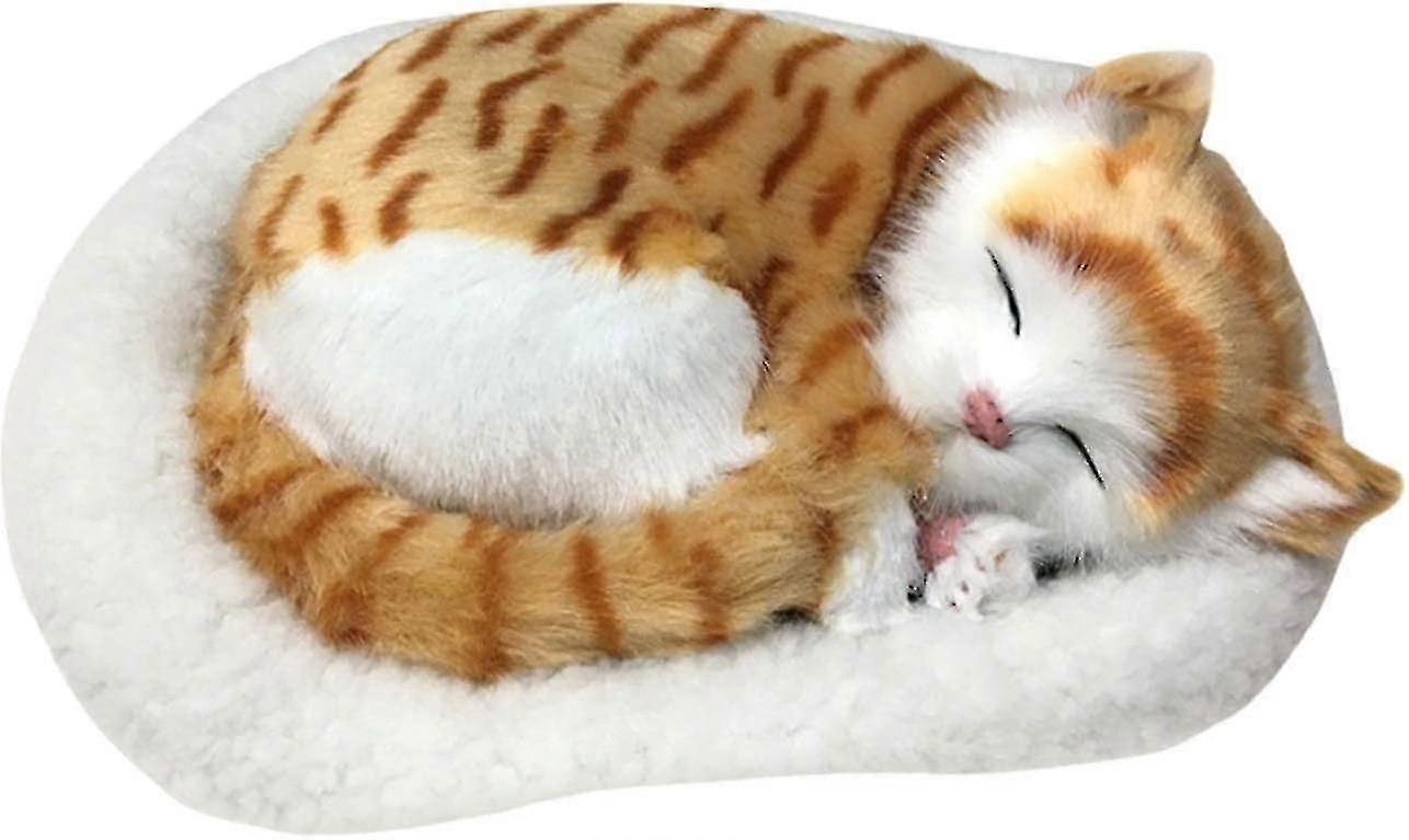 واقعية النوم القطيفة التنفس القط مع حصيرة ، لطيف التنفس القط محاكاة القط النوم القطيفة القيام به