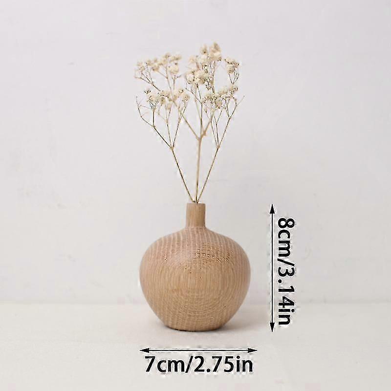 Creative Solid Wood Small Vase Solid Wood Flower Ware Dry Flower Arrangement Vase