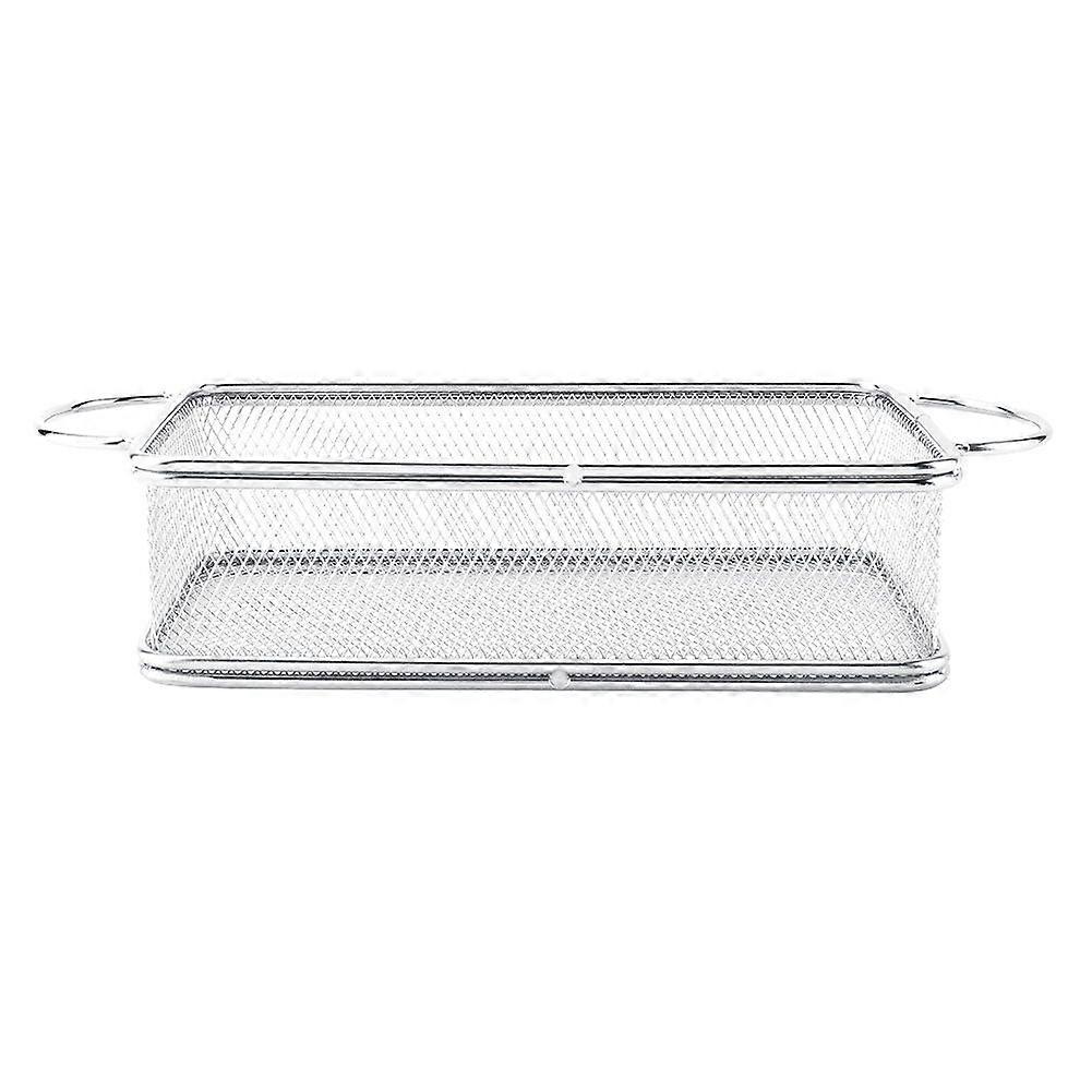 Stainless Steel Fry Basket Multi-function Mesh Frying Basket with Strap Handle,Sliver