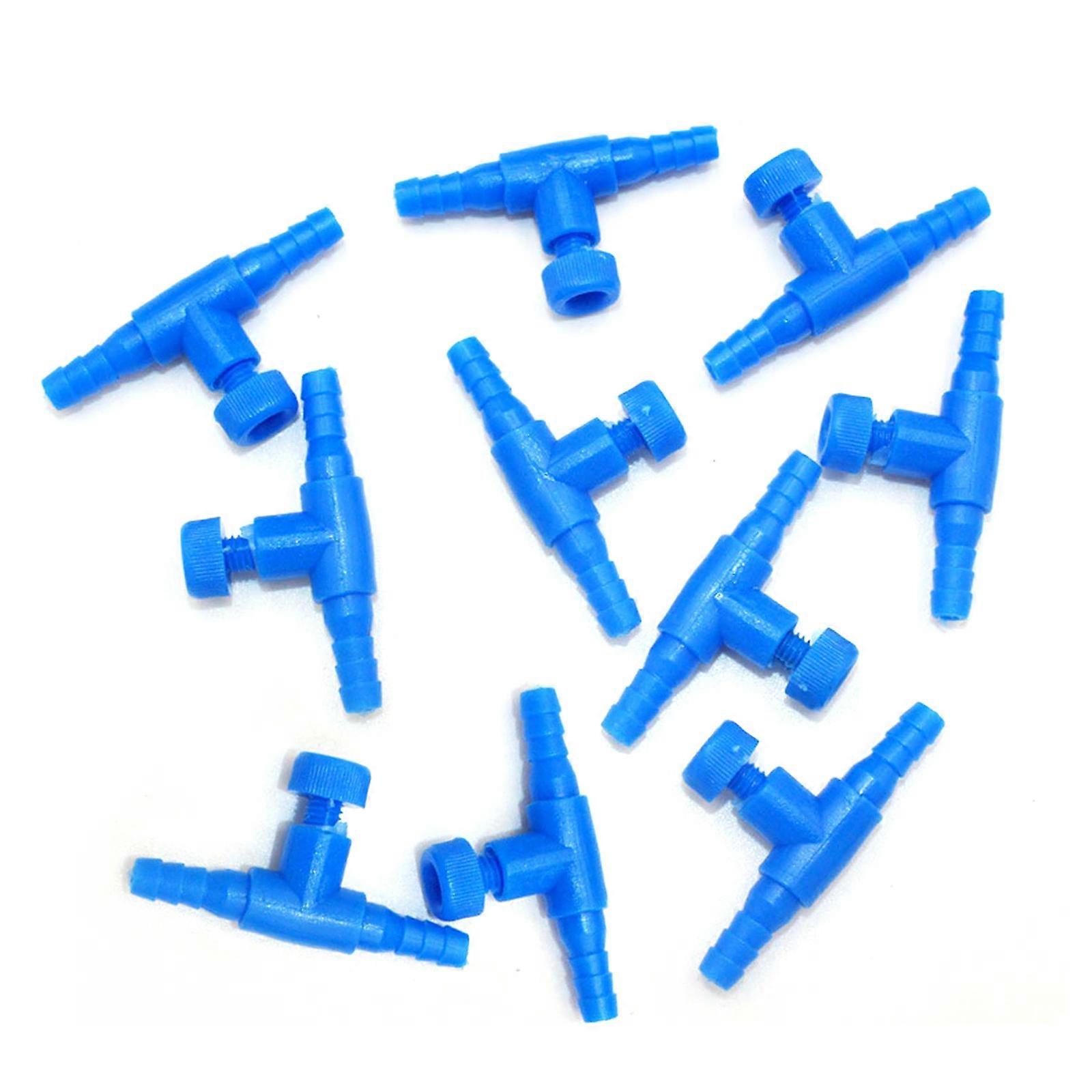 10pcs Aquarium Control for Valve 2 Way Air for Valve Plastic Air Regulator Connector Adjustable Air Volume for Fish for  Blue