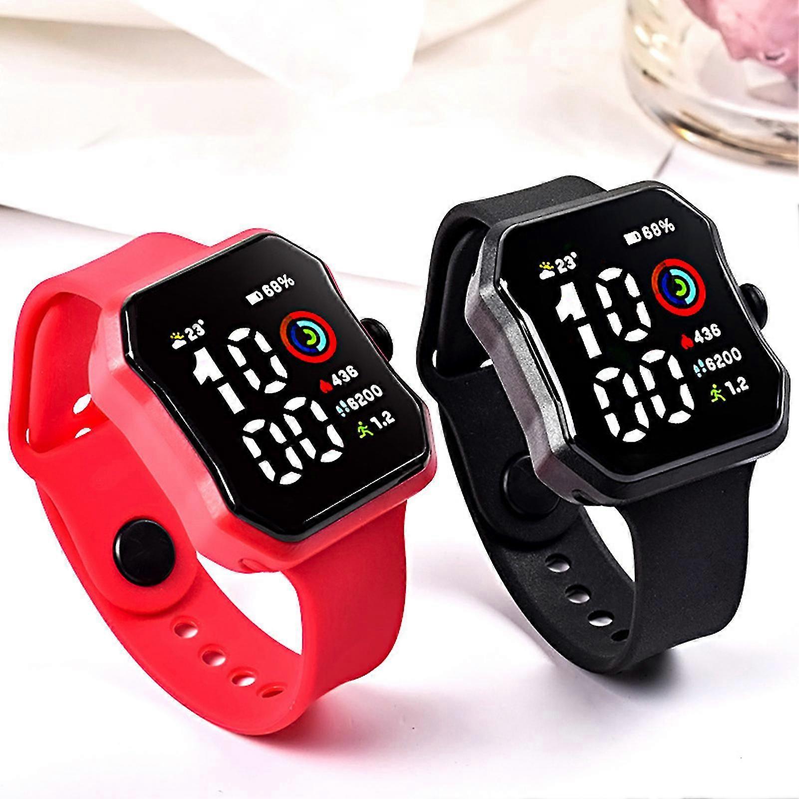 Electronic Watch Long Battery Life Waterproof Large Screen Digital Display Shock-proof Push-Button Calendar High Clarity Adjustable Strap