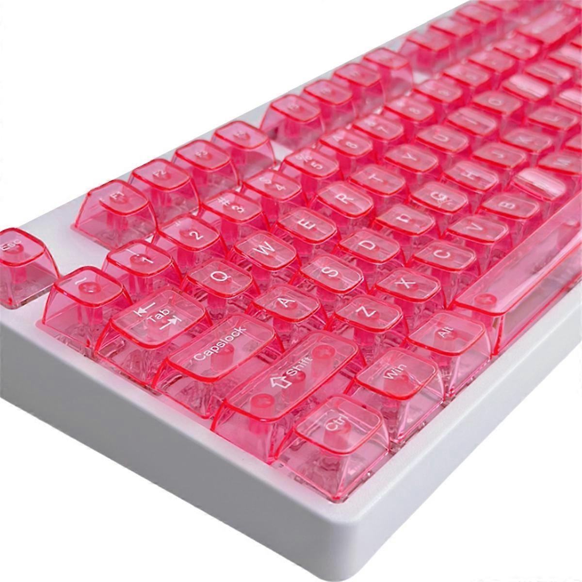 Transparent Jelly Keycap Set 115 Key Custom Pink Key Cap Artisan Mechanical Keyboard MX Switch Point Keycap