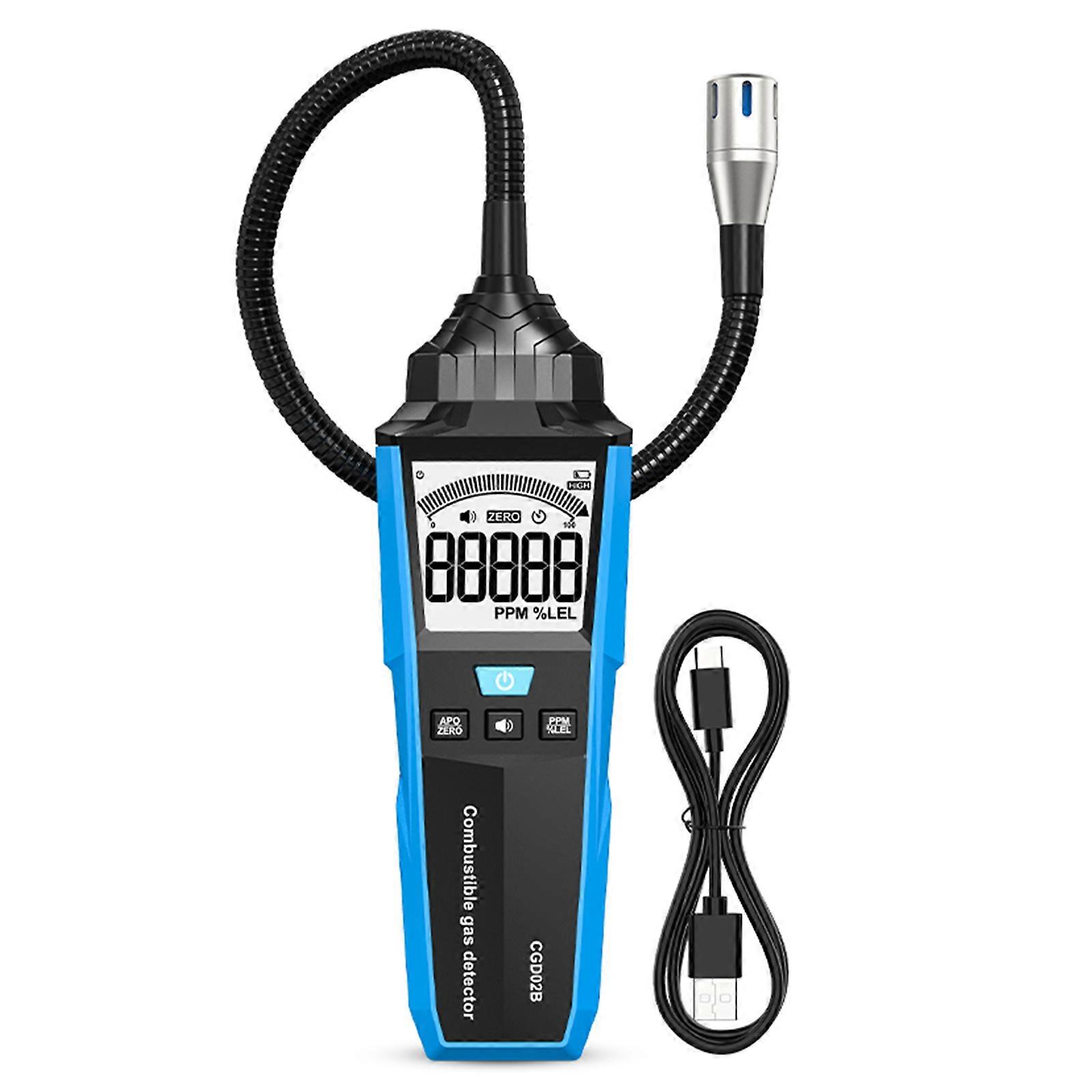 Combustible Gas Leak Detector Sound Light Alarm Flammable Natural Gas Leak Location Determine Tester with Flexible Probe